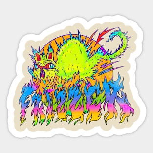 The cat in the frizzer Sticker